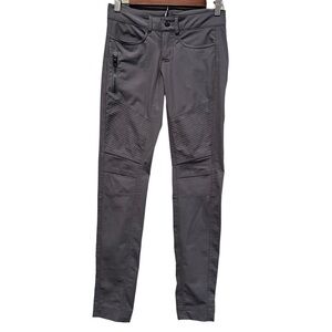 Lululemon Gray 100% Polyester Moto Taper Leg Zipper Pockets Casual Pants Size 4